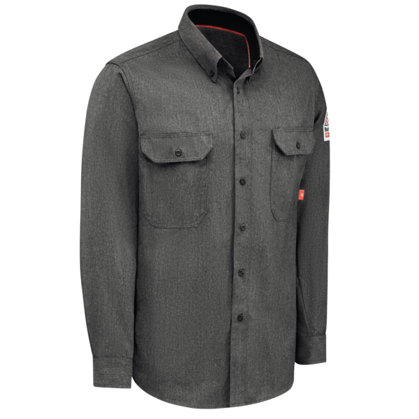 Bulwark iQ Series Comfort Woven Men's Lightweight FR Shirt in Gray